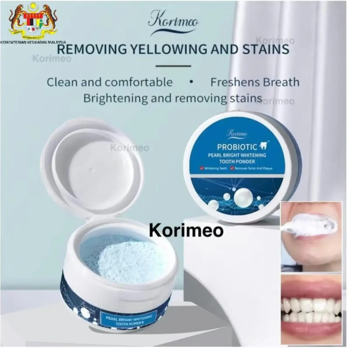 SKAT Pearl Brightening Tooth Powder Fresh Breath Remove Yellowing Remove Stains Remove Bad Breath Brighten  Clean Teeth dental floss toothpaste whitening pemutih gigi Remove yellow spots, Remove odor, Lighten Teeth, Whitening Teeth