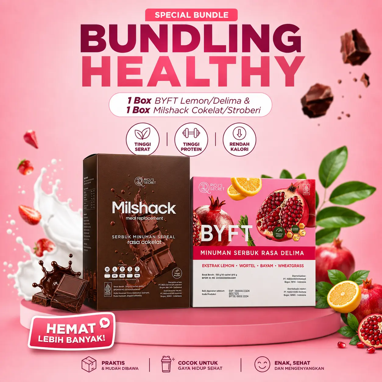 [FLASH SALE] RICU'S SECRET BUNDLING HEALTHY 1 Box Milshack + 1 Box BYFT