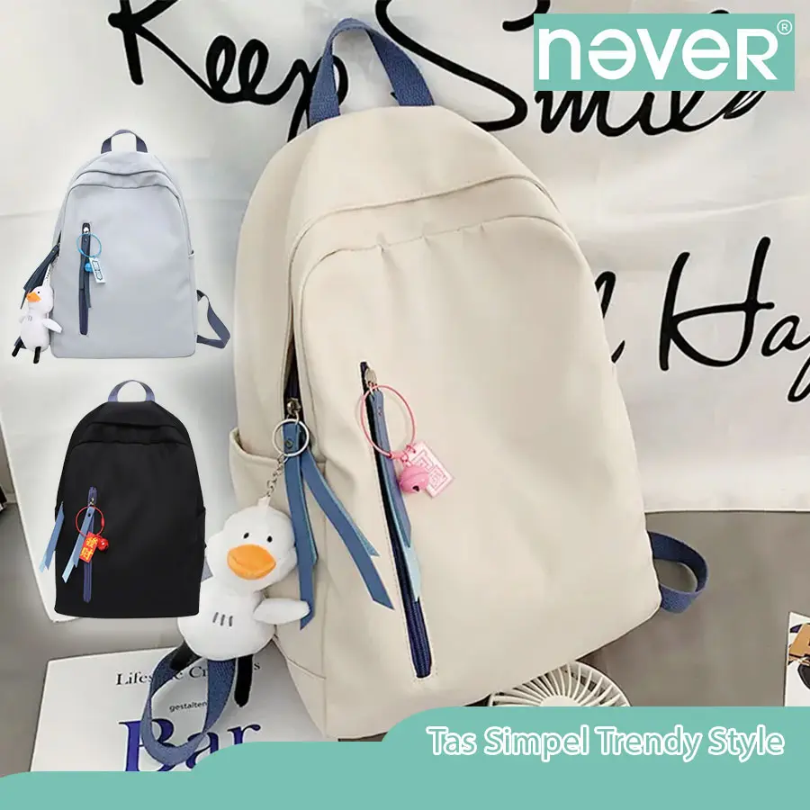 Never - Tas Ransel Dewasa Import / Backpack Wanita Sekolah Cute Stylist