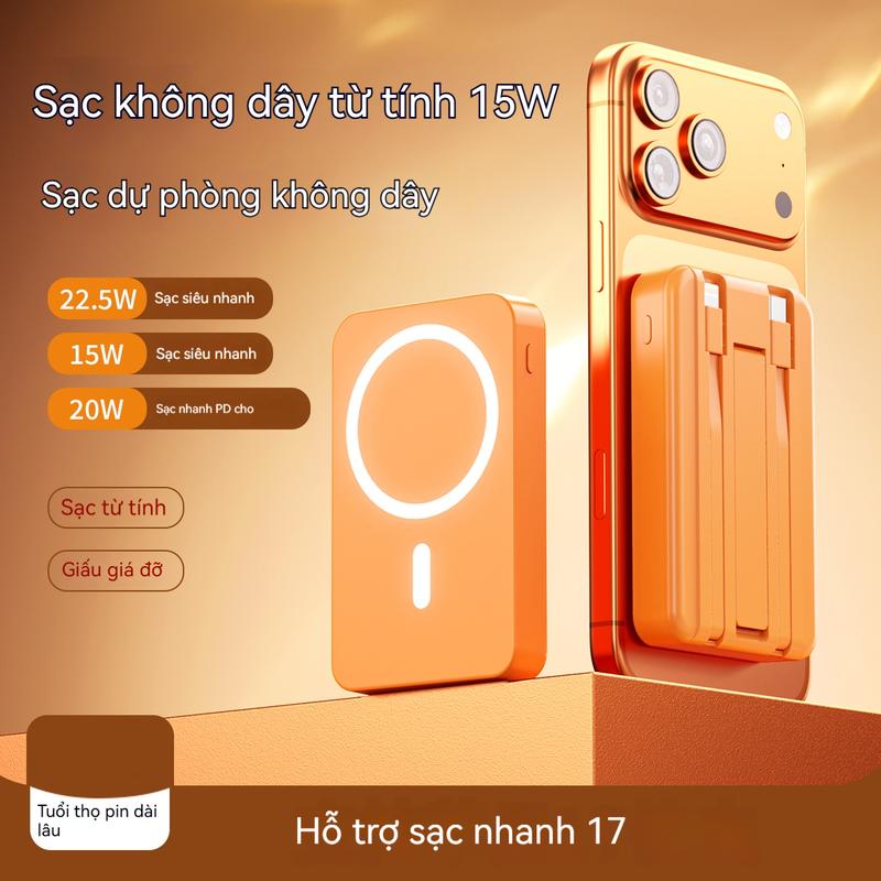 Pin Sạc dự phòng không dây Magsafe 10.000mAh  Hít lưng từ IP12 trở lên, tương thích với điện thoại IPHONE có chức năng sạc không dây