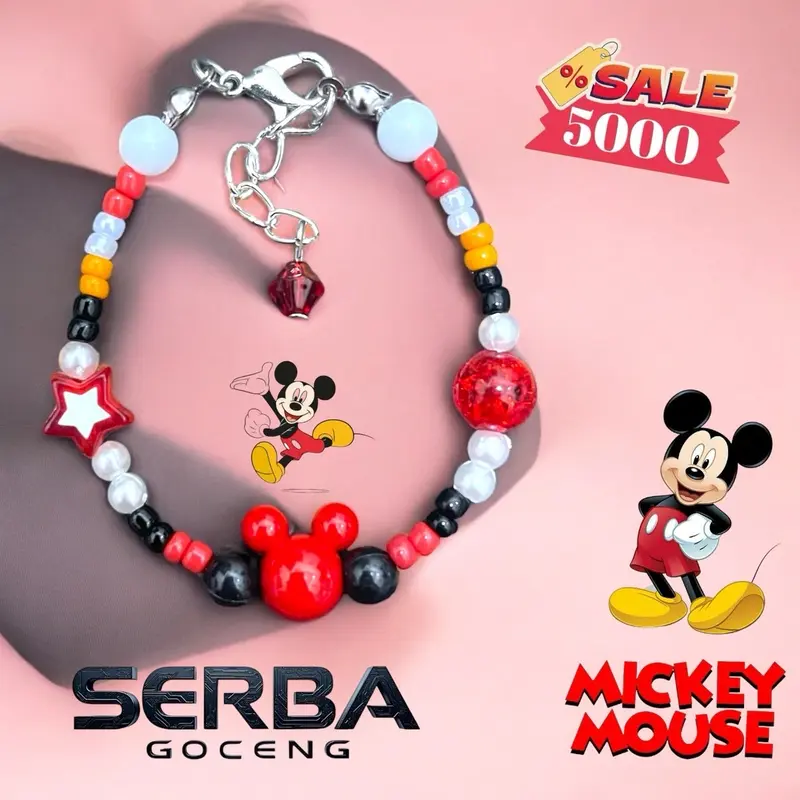 [BELI 2 GET HADIAH]  Gelang Anak 13cm Karakter Disney NETCUTE  Gelang manik manik Aksesoris Kids 2