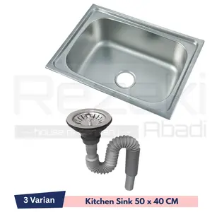 Kitchen Sink - 1 lubang 50 x 40cm - Bak Cuci Piring - Tempat Cuci Piring
