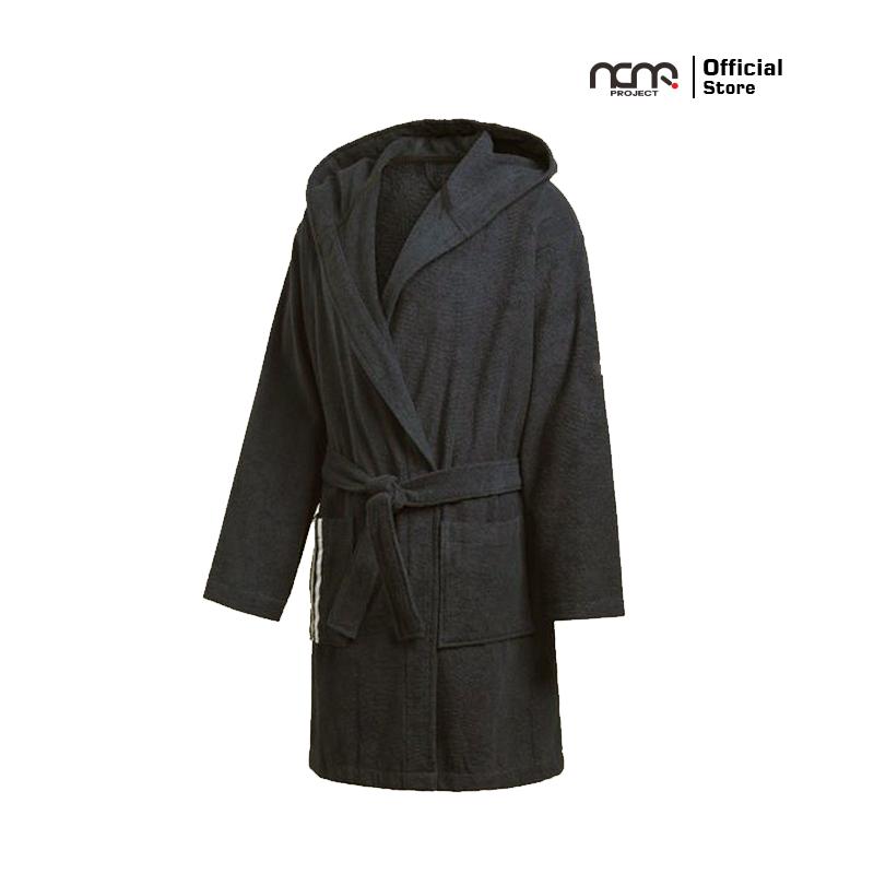 Handuk Kimono Hoodie Bathrobe Black Premium Free Bordir Dewasa 1