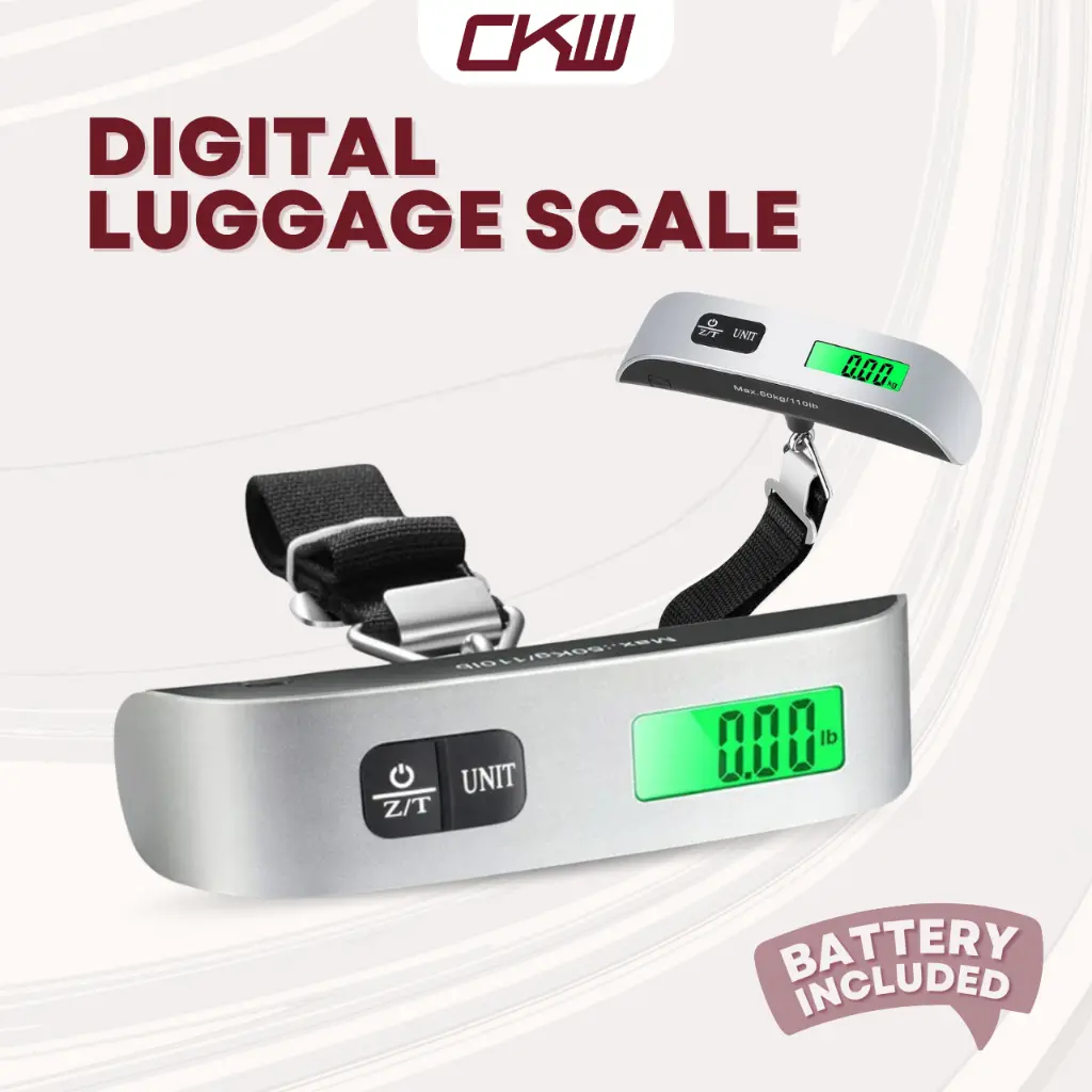 Digital Luggage Scale 50kg / 110lb [ Balance Weighing Electronic Portable LCD Display Hanging Travel Essentials Tool ]