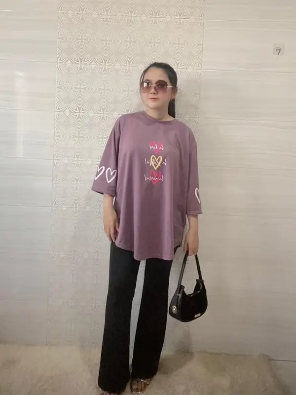 KAOS OVERSIZE /ATASAN WANITA/ATASAN KEKINIAN LENGAN 7/8/ATASAN HIJAB 6