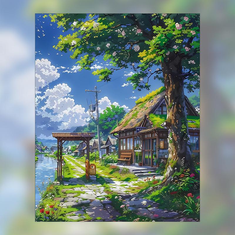 Bộ Tranh Tự Tô Màu Theo Số, ACANDYL, Khung, 20x30cm, Tranh Hoa Hoạt Hình Theo Số, Tranh Vải Anime, Thủ Công Thủ Công Trang Trí Nhà Cửa, Quà Tặng