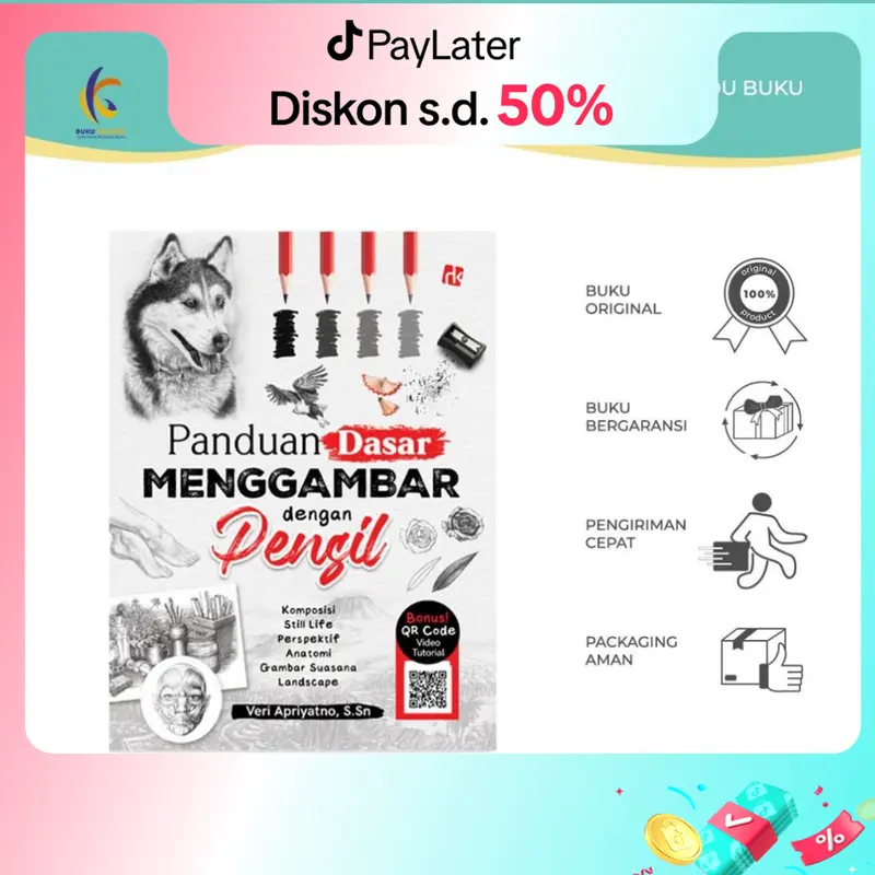 Buku Mewarnai - Panduan Dasar Menggambar Dengan Pensil - Veri Apriyatno, S.Sn - Ruang Kata -Bukukaluku Books 1
