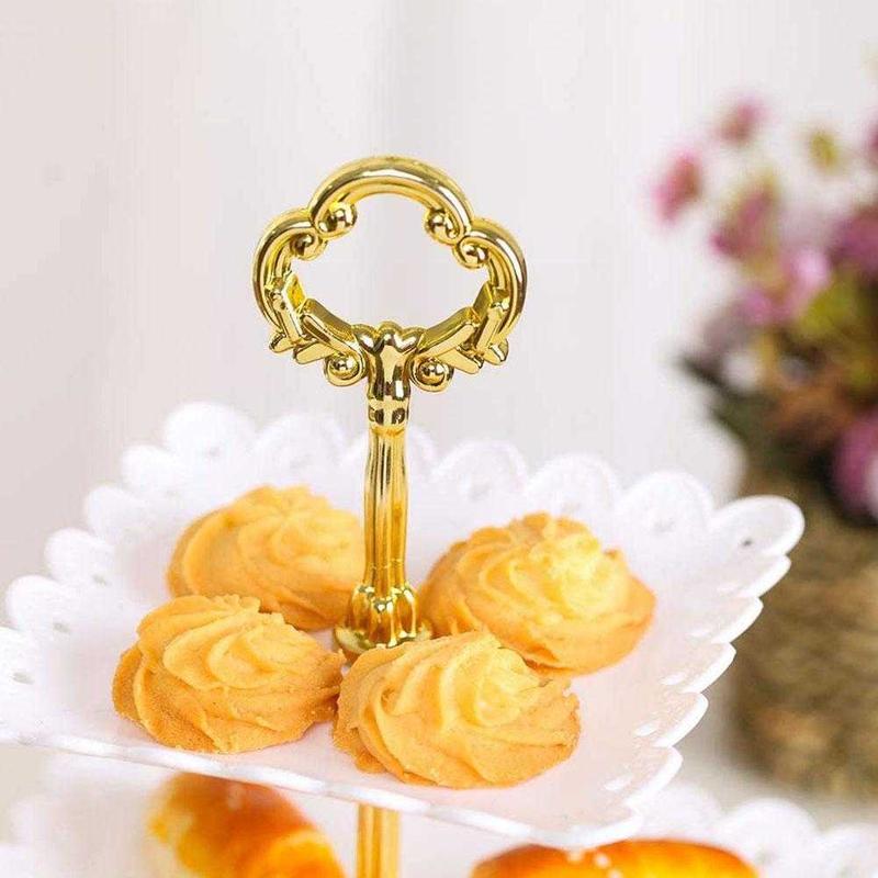Rak Kue Susun 3 Tingkat tempat diseert piring makanan kecil Detachable Plate Cake Stand Display 3