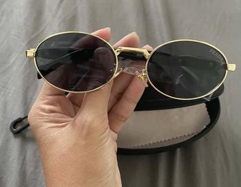 Product Review of Kacamata Hitam Wanita Fashion Oval ABL9000PR Full Set Box dan lap Sunglasses from w**h 0