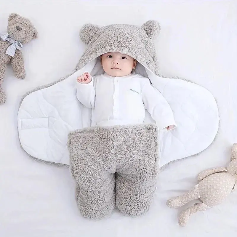 Chăn Trẻ Sơ Sinh, Thiết Kế Dễ Thương, Cho Bé Trai Và Bé Gái, Khăn Quấn Nhồi Bông, Lông Cừu Siêu Mềm Mịn, Túi Ngủ, Bộ Đồ Giường Bằng Bông Mềm, Đồ Dùng Cho Em Bé 1