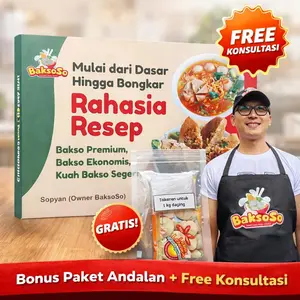 (Gratis Paket Andalan) Buku Resep BaksoSo Mulai Dari Dasar Hingga Bongkar Rahasia Resep Bakso Premium Ekonomis Dan Kuah Bakso