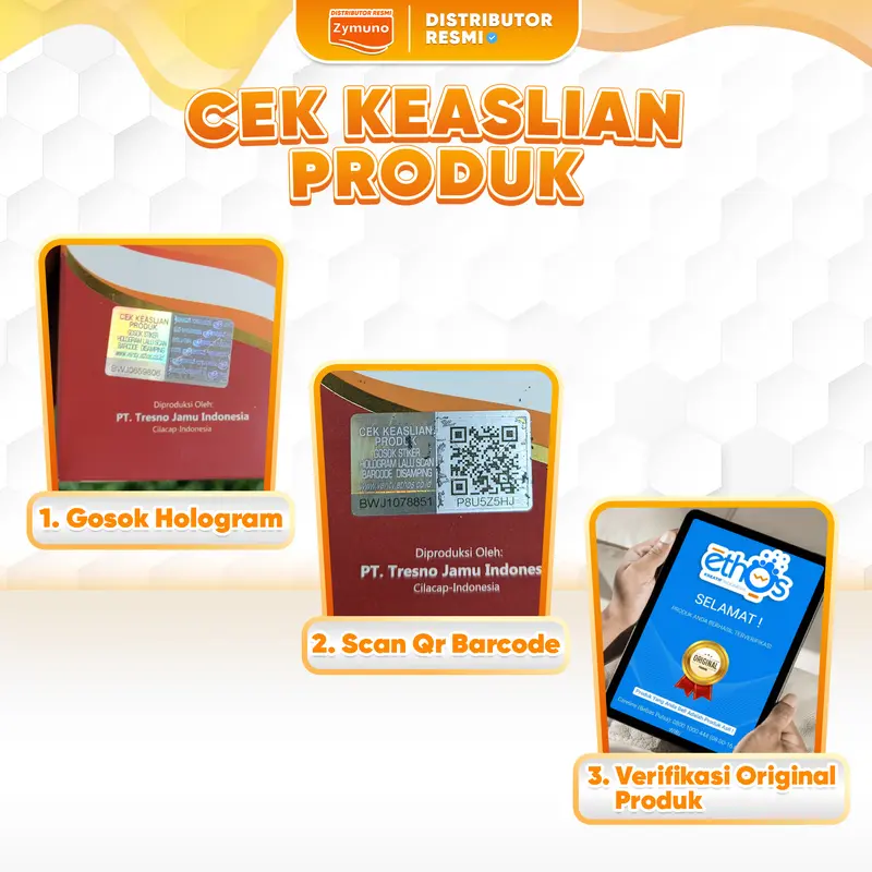 ZYMUNO 2 BOTOL - Madu Herbal Alami Original [BPOM & HALAL] Bahan Honey Syrup Jelly 4