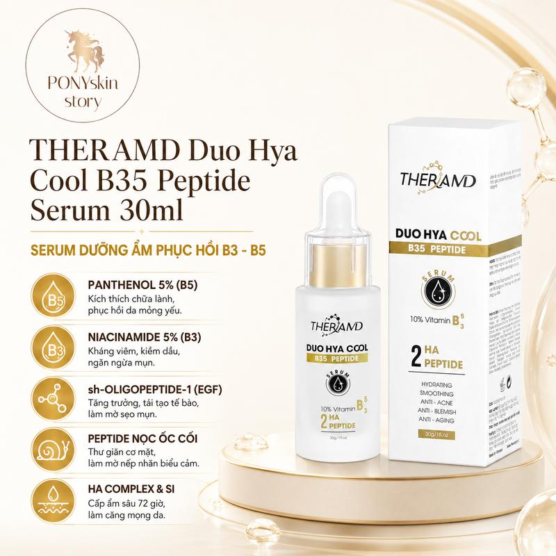 TheraMD Duo Hya Cool B35 Peptide Serum 30ml - Serum dưỡng ẩm phục hồi B3 - B5…