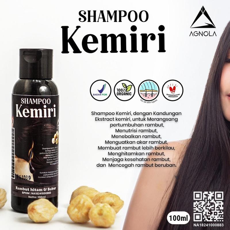 Shampo Kemiri Hitam 60 ml - Shampo Penghitam Rambut Shampo Pemanjang Rambut Menebalkan Rambut Anti Ketombe Kemiri Bakar Hitam 3