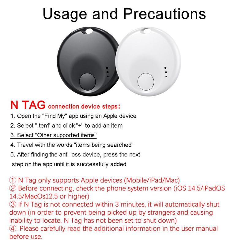 GPS Tracker for iOS, Anti-loss Reminder Device, MFI Rating Locator Key Pet Child Elderly Anti-loss Tracker, Smart Device Anti-loss Tracker 2