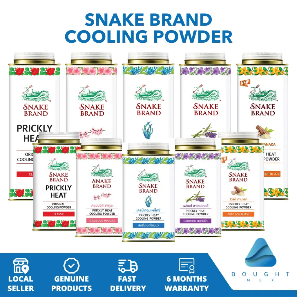 Snake Brand Prickly Heat Powder Classic Relaxing Sakura Kelp 50g-280g Refreshing Soothing Cooling Relief