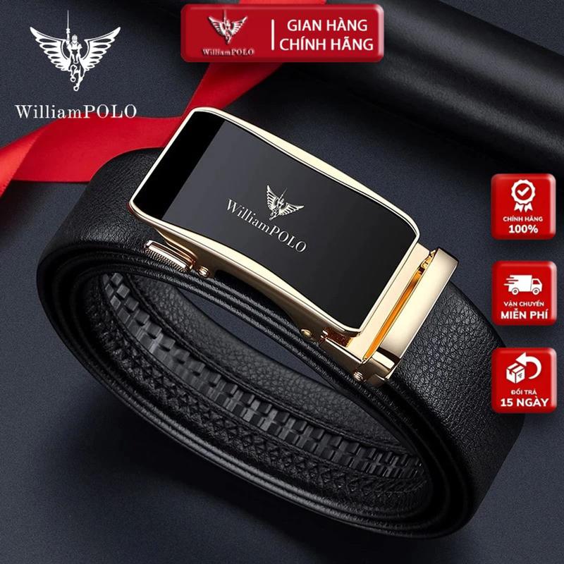 WilliamPOLO Dây Nịt Cao Cấp Thắt Lưng Nam Da Bò Thật WP795 Hộp Gỗ Sang Trọng & Bền Bỉ Cho Phái Mạnh