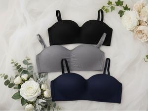 brw6072a brasier top sin varillas push-up set de 3 piezas en diferentes colores diseño liso y versátil ideal para regalar o consentirte a ti misma