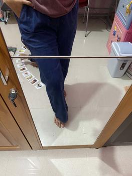 Product Review of 288# Celana Jeans Wanita Elastic Waistband Casual Solid Color Straight Ladies Baggy Denim Pants Panjang from m**🎀 1