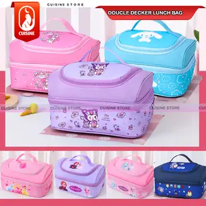 Tas Bekal Tingkat lucu Lunch Bag Double Decker Anak Ukuran 27.5cm Tebal Karakter