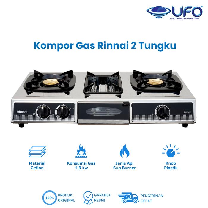 Gambar Kompor Gas Rinnai 3 in 1 Bisa Masak & Panggang - Api Biru Stabil RI524E - Warna dari UFO Elektronika Kota Surabaya Tokopedia
