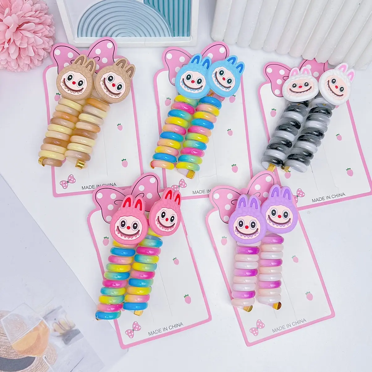 ￼MFH - 2PCS IKAT RAMBUT SPIRAL SANRIO / KUNCIR SPIRAL SANRIO / IKAT KARET SPIRAL MOTIF ULIR RAINBOW KUROMI KURUMI CINNAMOROLL MELODY