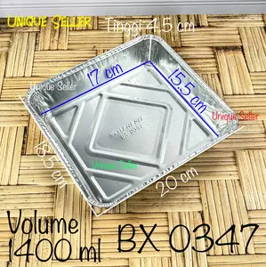 [Isi50] Aluminium Foil BX 0347 uk 20x18.5 cm Bestfresh / Alufoil Tray Kotak Besar 20x18,5 cm Best Fresh / Aluminium Foil Cup Kotak 20 x 18.5 cm BX0347