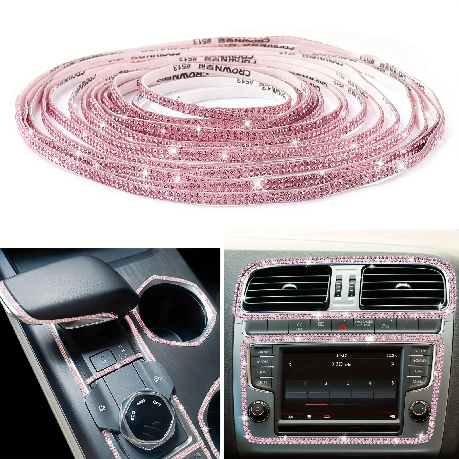 Car Decorative Stickers Auto Crystal Artificial Diamond Girls Car Decoration Accessories Auto Interior Cover Waterproof amagi