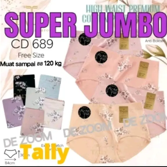 Tally 689 CD wanita super jumbo  Bahan Katun Streach Fit to 6XL 0