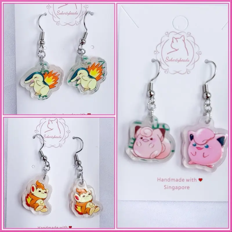 Pocket monster 925 earrings