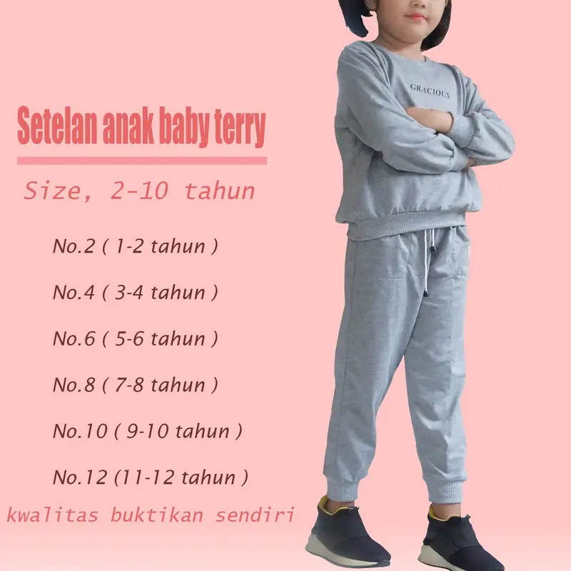 BAJU ANAK SETELAN SWEATER TRENING TRAINING JOGGER OLAHRAGA LAKILAKI/PEREMPUAN 2-10 thn Joger Celana Outdoor Hitam Parsel 4