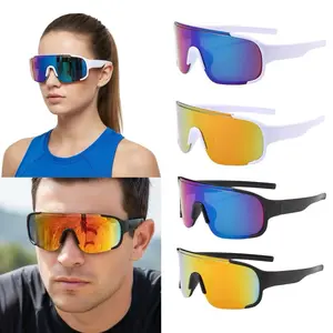 Kacamata Lari Hitam Bersepeda Olahraga Anti Silau UV Fashion Gaya Unisex