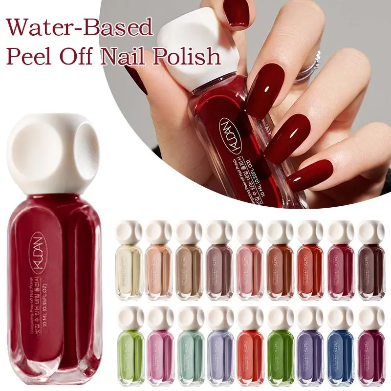 1PC 10ml Water-Based Peel Off Nail Polish - No UV Lamp Needed Chrome Varnish for DIY Nail Art - Quick Dry & Easy Removal 50+ Colorful Shades Available - Safe Formula for Home Manicure
