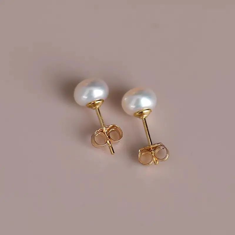 Giwang Anting Mutiara Asli Air Tawar Size S-M-L-XXXL Perhiasan Cantik Anak Dewasa Rhodium A046