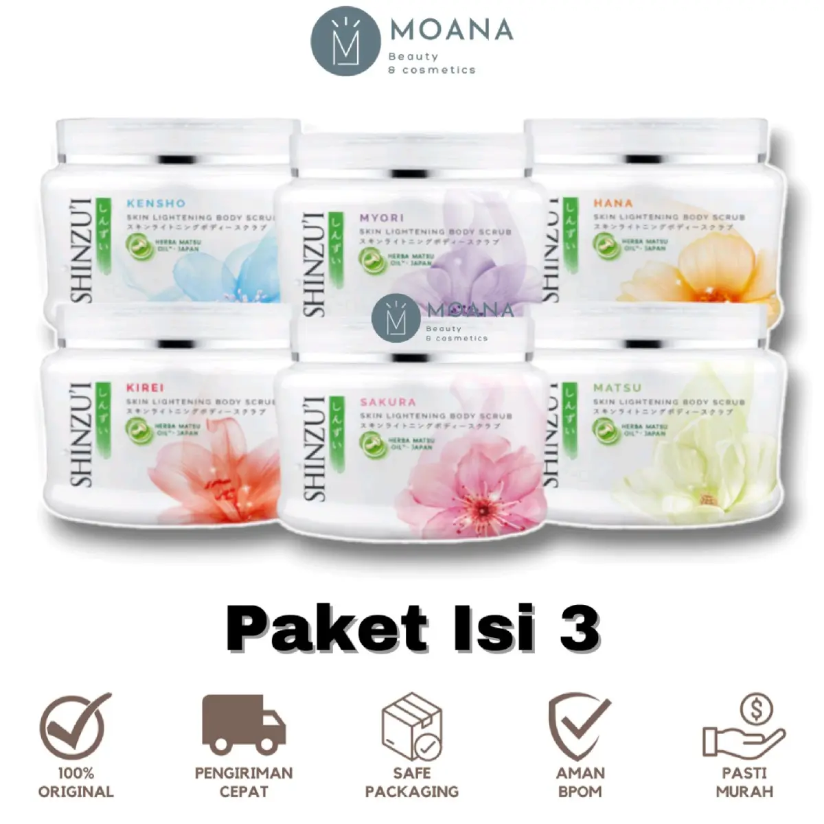 [Isi 3] Shinzui Skin Lightening Body Scrub 200 Gr | Lulur Shinzu'i Mencerahkan Glowing