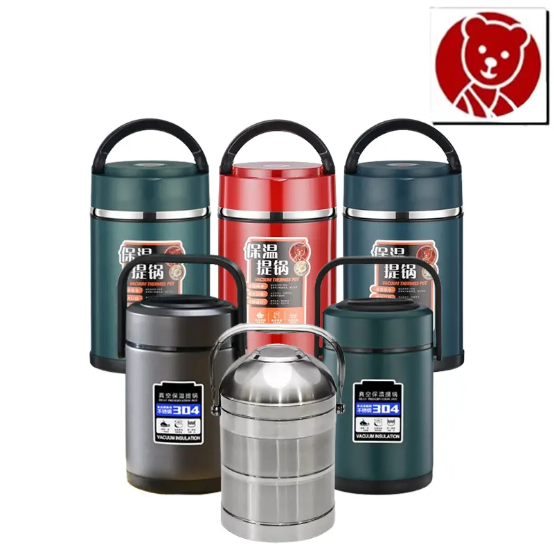 HeeNoor Dual Layer 1.8L/2L/2.3Liter Stainless Steel Food Carrier Rantang Susun Stainless Kotak Makan Bekal HF-5021/5023/5024