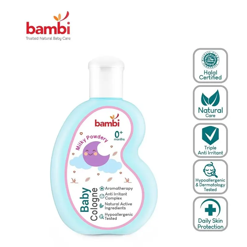 Parfum Bayi Bambi Baby Cologne Bayi Anak Wangi Lembut Harum With Chamomile & Anti Irritant Complex 100ml 3