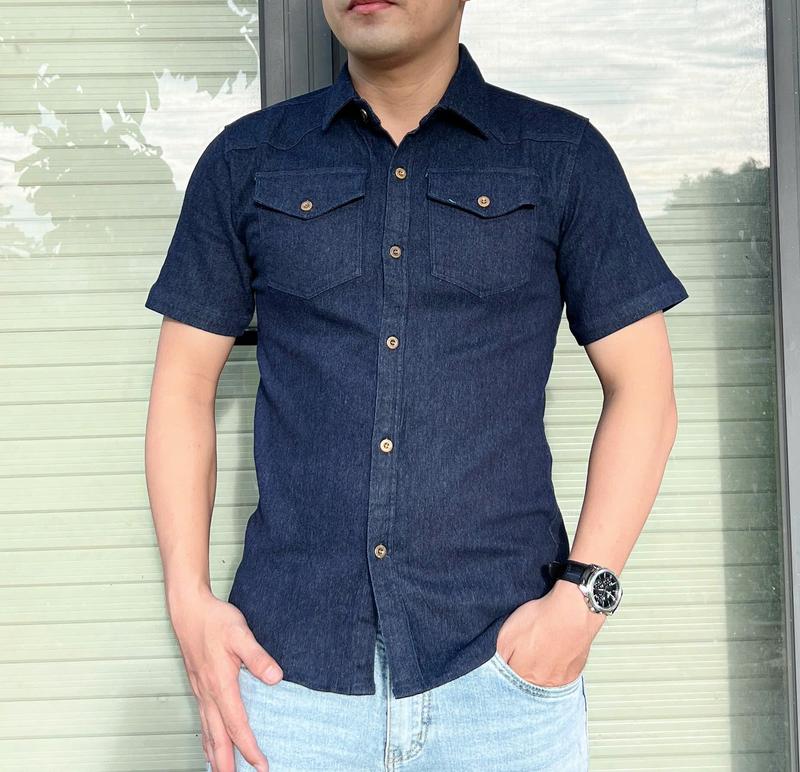 Áo sơ mi nam tay ngắn chất vải JEAN DENIM thời trang phong cách lịch lãm  ML CLOTHINGS - Menswear shirt