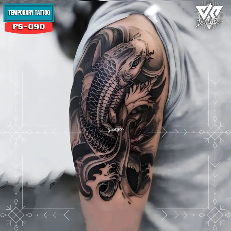 [FS-090] Tato Temporer Temporary Tattoo ikan koi 0