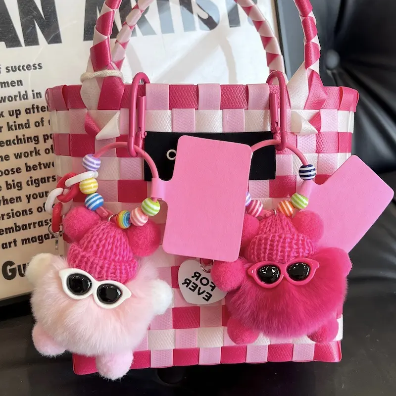 Gantungan Hp Tas Boneka Aesthetic Korea Gantungan Kunci Coal Balls Key Chain Ganci Strap Phone