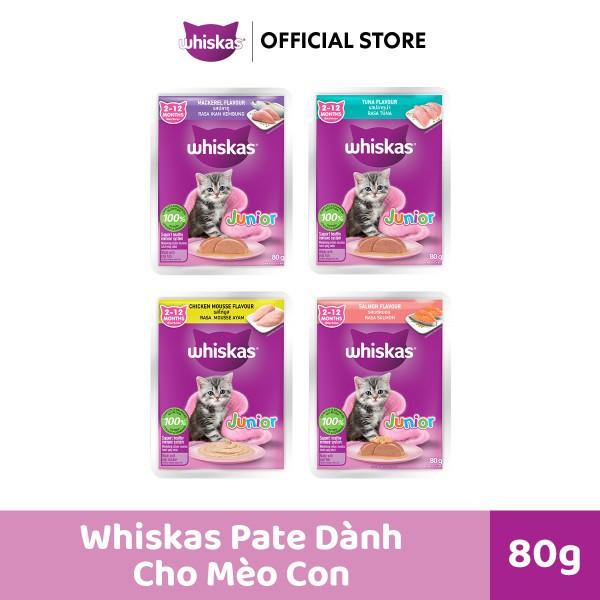 TOP Thức ăn cho mèo con WHISKAS Junior dạng sốt túi 80g