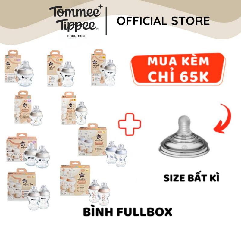 Bình Sữa PP Ty Siêu Mềm Tự Nhiên Tommee Tippee 150ml, 260ml, 340ml, Set Đôi, Nhiều Size, Được Mua Kèm Thêm 01 Núm Ty