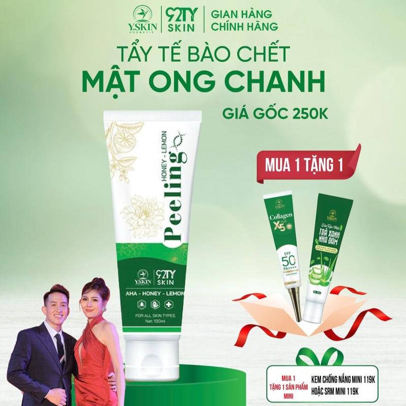 [ MUA 1 TẶNG 1  ]PEELING HONEY LEMON [Y.SKIN -92TY SKIN] Gel Tẩy Da Chết Mật Ong Chanh Loại 30 ml . (( Mua 1 sp tặng 1 srm mini hoặc kcn mini  Mua 2 sp tặng 1 son nách  )
