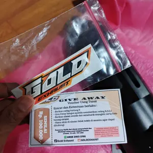 Knalpot Standar Racing Original GOLD EXHAUST Full Aksesoris Tameng Air Blade Gen 2 Bass Adem untuk Motor Vario, Beat, Nmax, Aerox, PCX Motorcycle Motorcycle shijiro Kamera