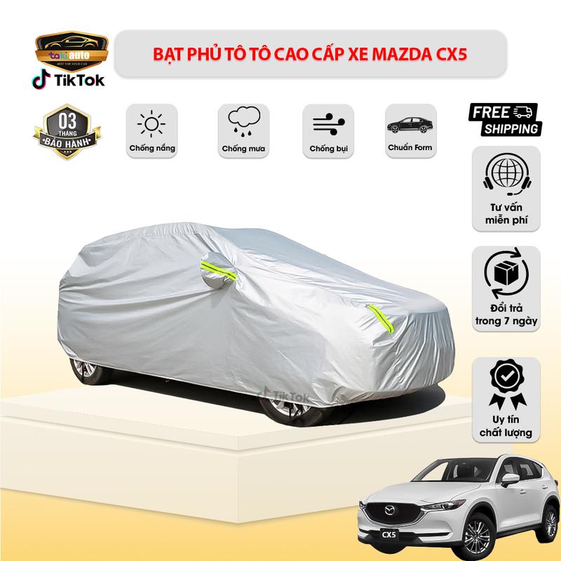 [CX5- LOẠI VẢI DÙ] Bạt trùm xe ô tô Mazda CX5 vải dù oxford cao cấp , áo bạt phủ trùm che kín che nắng,mưa