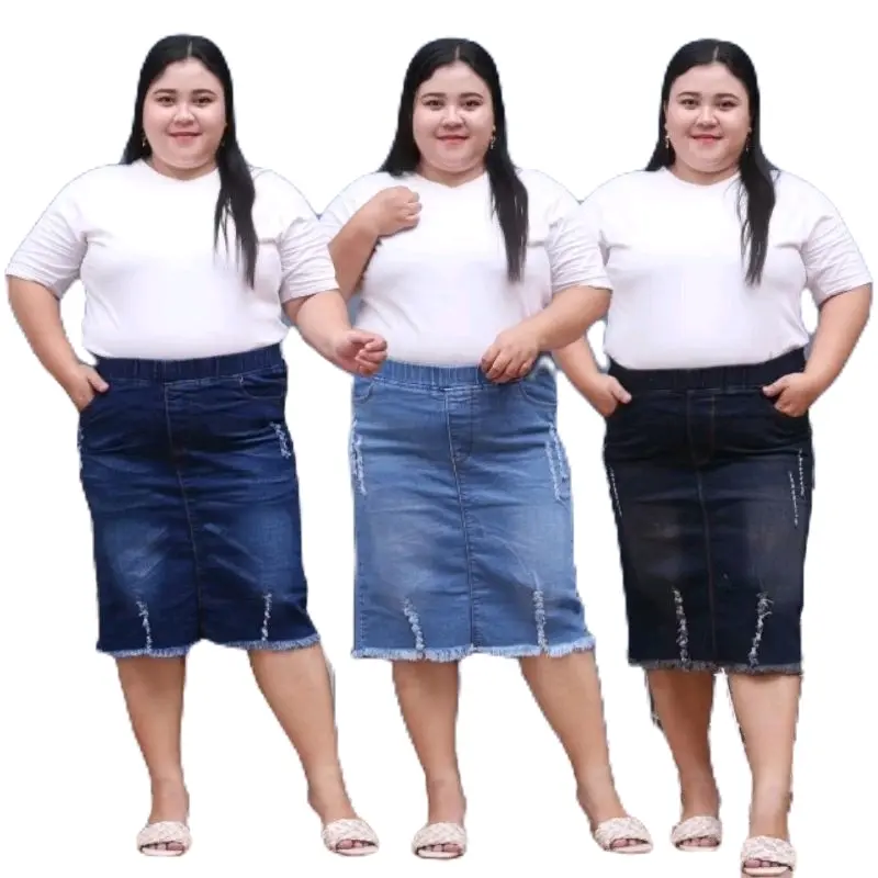 Rok jeans pendek wanita sobek // rok jeans wanita pendek rawis // rok jeans pendek whisker// rok jeans mini Cewek Dewasa Denim Pendek