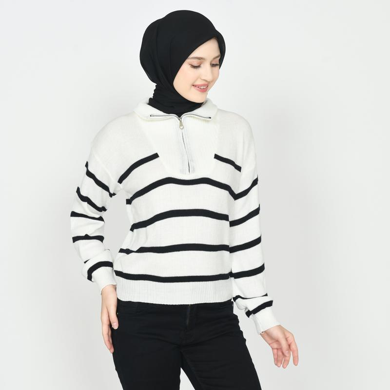 Product Introduction of (Produk Baru) Outer Blouse Rajut Wanita Zipper Crop Top  Korean Style Bahan Lembut Premium 41