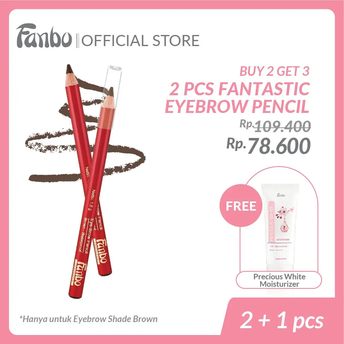 Bundling | 2Pcs Fanbo Fantastic Eyebrow Brown | Free Hadiah Produk