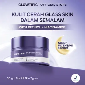 Glowtific Retinol Niacinamide Cream Glass Skin Moisturizer Untuk Semua Tipe Kulit Mencerahkan Kulit Dengan Retinol & Niacinamide 30gr