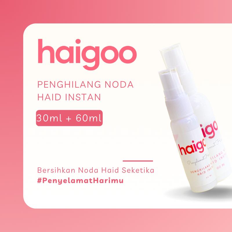 Paket Bundle: Haigoo Penghilang Noda Haid Instan Pembersih Noda Haid 30+60 Ml Traveling Size 1